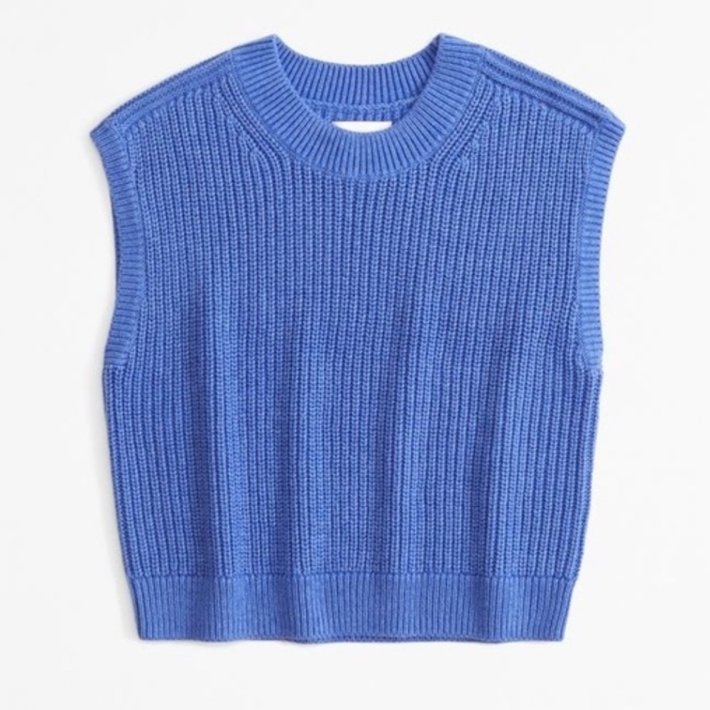 Abercrombie & Fitch Blue Crew Shell Sweater, Size Medium